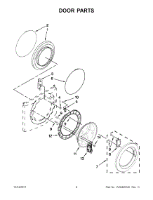 02 - Door Parts parts for Whirlpool Washer WFW9050XW03 from AppliancePartsPros.com