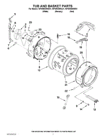 05 - Tub And Basket Parts parts for Whirlpool Washer WFW9550WL01 from AppliancePartsPros.com