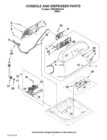 02 - Console And Dispenser Parts parts for Whirlpool Washer 7MWTW5500XW1 from AppliancePartsPros.com