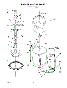 03 - Basket And Tub Parts parts for Whirlpool Washer WTW4910XQ1 from AppliancePartsPros.com