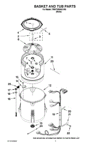 03 - Basket And Tub Parts parts for Whirlpool Washer 7MWTW5560YW0 from AppliancePartsPros.com