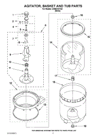 05 - Agitator, Basket And Tub Parts parts for Whirlpool Washer CAM2742TQ3 from AppliancePartsPros.com