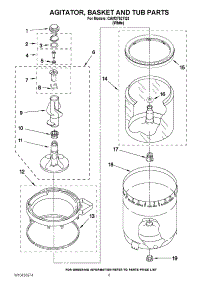 05 - Agitator, Basket And Tub Parts parts for Whirlpool Washer CAM2752TQ3 from AppliancePartsPros.com