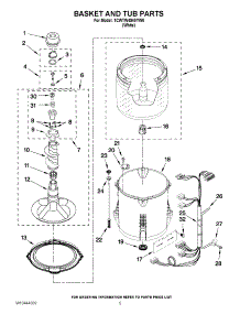 03 - Basket And Tub Parts parts for Whirlpool Washer 1CWTW4840YW0 from AppliancePartsPros.com
