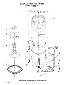 03 - Basket And Tub Parts parts for Whirlpool Washer 1CWTW4740YQ0 from AppliancePartsPros.com