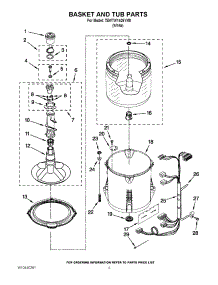 03 - Basket And Tub Parts parts for Whirlpool Washer 7EWTW1409YM0 from AppliancePartsPros.com