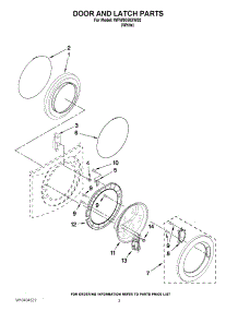 02 - Door And Latch Parts parts for Whirlpool Washer WFW9050XW02 from AppliancePartsPros.com