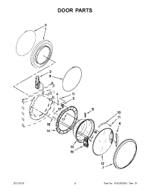 02 - Door Parts parts for Whirlpool Washer 3LCHW9100YQ0 from AppliancePartsPros.com