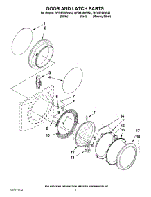 02 - Door And Latch Parts parts for Whirlpool Washer WFW9750WW02 from AppliancePartsPros.com