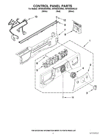 03 - Control Panel Parts parts for Whirlpool Washer WFW9250WL02 from AppliancePartsPros.com