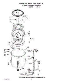 03 - Basket And Tub Parts parts for Whirlpool Washer WTW5500XW1 from AppliancePartsPros.com