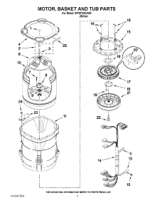 03 - Motor, Basket And Tub Parts parts for Whirlpool Washer WTW7340XW2 from AppliancePartsPros.com