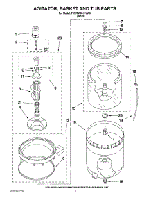 03 - Agitator, Basket And Tub Parts parts for Whirlpool Washer 7MWTW9315YW0 from AppliancePartsPros.com