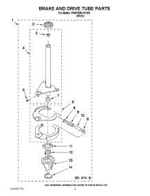 06 - Brake And Drive Tube Parts parts for Whirlpool Washer 7MWTW9315YW0 from AppliancePartsPros.com