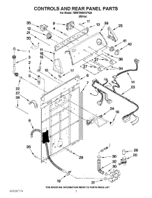 02 - Controls And Rear Panel Parts parts for Whirlpool Washer 7MWTW9013YQ0 from AppliancePartsPros.com
