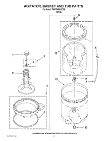 03 - Agitator, Basket And Tub Parts parts for Whirlpool Washer 7MWTW9013YQ0 from AppliancePartsPros.com