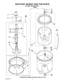 03 - Agitator, Basket And Tub Parts parts for Whirlpool Washer 7MWTW9215YW0 from AppliancePartsPros.com