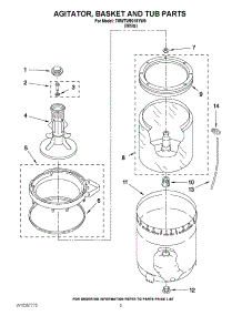 03 - Agitator, Basket And Tub Parts parts for Whirlpool Washer 7MWTW9015YW0 from AppliancePartsPros.com