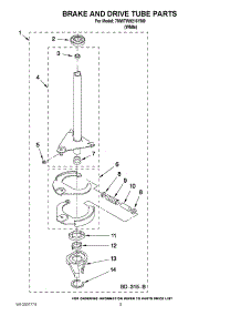 06 - Brake And Drive Tube Parts parts for Whirlpool Washer 7MWTW9216YM0 from AppliancePartsPros.com