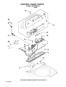 02 - Control Panel Parts parts for Whirlpool Washer 7MWTW7800XW0 from AppliancePartsPros.com