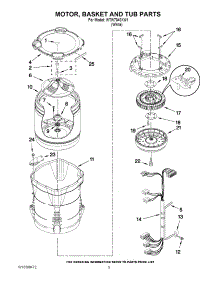 03 - Motor, Basket And Tub Parts parts for Whirlpool Washer WTW7340XW1 from AppliancePartsPros.com