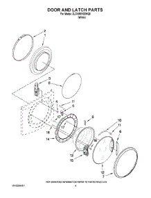 02 - Door And Latch Parts parts for Whirlpool Washer 3LCHW9100WQ0 from AppliancePartsPros.com