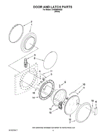 02 - Door And Latch Parts parts for Whirlpool Washer CHW9900WQ0 from AppliancePartsPros.com