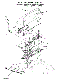 02 - Control Panel Parts parts for Whirlpool Washer WTW6300SW1 from AppliancePartsPros.com