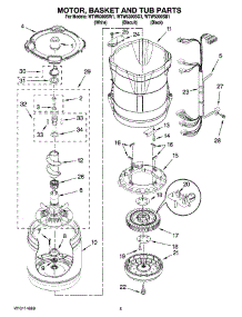 03 - Motor, Basket And Tub Parts parts for Whirlpool Washer WTW6300SW1 from AppliancePartsPros.com