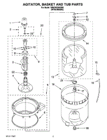 03 - Agitator, Basket And Tub Parts parts for Whirlpool Washer 7MWD87600SM0 from AppliancePartsPros.com