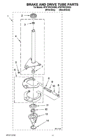 07 - Brake And Drive Tube Parts parts for Whirlpool Washer 4PWTW5725SW0 from AppliancePartsPros.com