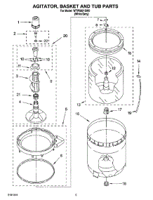 03 - Agitator, Basket And Tub Parts parts for Whirlpool Washer WTW5821SW0 from AppliancePartsPros.com