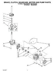 04 - Brake, Clutch, Gearcase, Motor And Pump Parts parts for Whirlpool Washer 7MWT97920SW0 from AppliancePartsPros.com