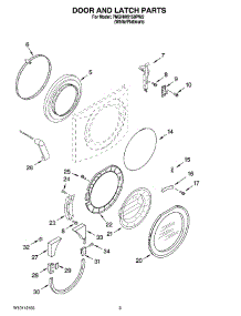 02 - Door And Latch Parts parts for Whirlpool Washer 7MGHW9150PW2 from AppliancePartsPros.com