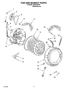 05 - Tub And Basket Parts parts for Whirlpool Washer GHW9150PW2 from AppliancePartsPros.com