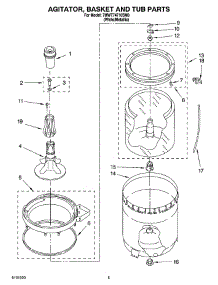 03 - Agitator, Basket And Tub Parts parts for Whirlpool Washer 7MWT74710SM0 from AppliancePartsPros.com