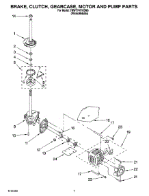 04 - Brake, Clutch, Gearcase, Motor And Pump Parts parts for Whirlpool Washer 7MWT74710SM0 from AppliancePartsPros.com