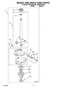 07 - Brake And Drive Tube Parts parts for Whirlpool Washer 7MWT73520ST0 from AppliancePartsPros.com