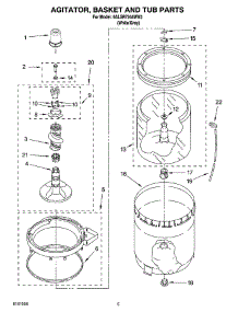 03 - Agitator, Basket And Tub Parts parts for Whirlpool Washer 6ALSR7244MW3 from AppliancePartsPros.com