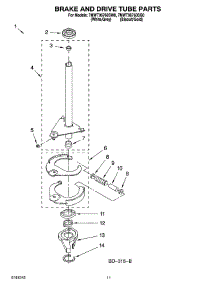 07 - Brake And Drive Tube Parts parts for Whirlpool Washer 7MWT96760SG0 from AppliancePartsPros.com