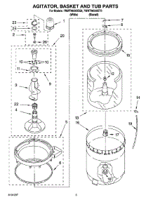 03 - Agitator, Basket And Tub Parts parts for Whirlpool Washer 7MWT96540SQ0 from AppliancePartsPros.com