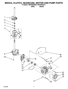 04 - Brake, Clutch, Gearcase, Motor And Pump Parts parts for Whirlpool Washer 7MWT96540SQ0 from AppliancePartsPros.com