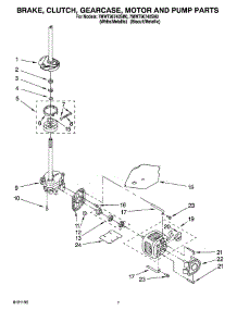 04 - Brake, Clutch, Gearcase, Motor And Pump Parts parts for Whirlpool Washer 7MWT96740SM0 from AppliancePartsPros.com