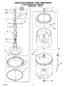 03 - Agitator, Basket And Tub Parts parts for Whirlpool Washer 4PLBR8543JT3 from AppliancePartsPros.com
