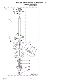 07 - Brake And Drive Tube Parts parts for Whirlpool Washer 3XGSC9455JQ5 from AppliancePartsPros.com