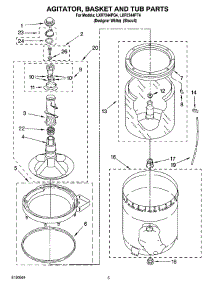 03 - Agitator, Basket And Tub Parts parts for Whirlpool Washer LXR7244PT4 from AppliancePartsPros.com