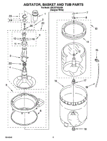 03 - Agitator, Basket And Tub Parts parts for Whirlpool Washer 2DLSQ7533JQ4 from AppliancePartsPros.com