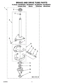 07 - Brake And Drive Tube Parts parts for Whirlpool Washer 7MLSQ8545PQ1 from AppliancePartsPros.com
