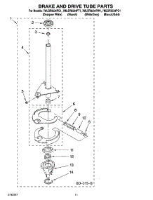 07 - Brake And Drive Tube Parts parts for Whirlpool Washer 7MLSR8534PQ1 from AppliancePartsPros.com