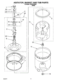 05 - Agitator, Basket And Tub Parts parts for Whirlpool Washer CAW2752RQ0 from AppliancePartsPros.com